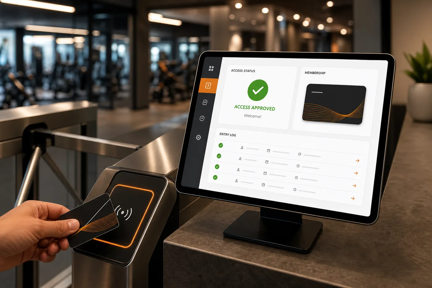 Pantalla de control de accesos de FitSys